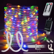 Colorful 8-Mode LED Outdoor Waterproof Rope Light 10' 20' 25' 50' 100' 150' ft