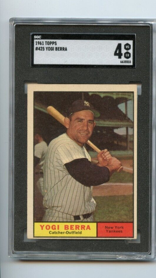 1961 Topps Yogi Berra New York Yankees #425 🚀😳💥 SGC Graded 4