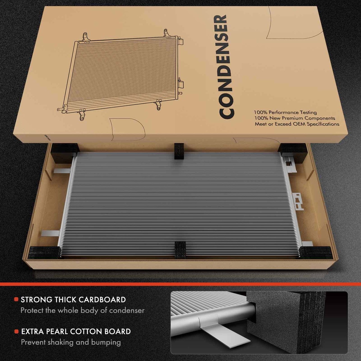 A/C Condenser With Receiver Drier & Bracket For Chevy Colorado 2015-2020 GMC Canyon – L4 2.5L 2.8L