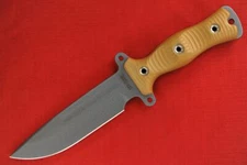Team Gemini Medium .235" Tanker Grey Blade w/Fuller, Textured Magnum Tan G10 