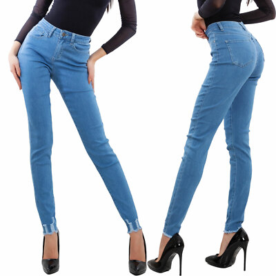 Damen Jeans Stretch Hose Risse Ripped Basic Slim TOOCOOL S1030