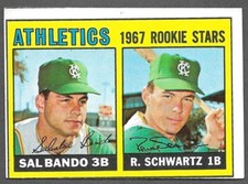 1967 Topps #33 Athletics Rookie Stars Sal Bando RC EX-MT