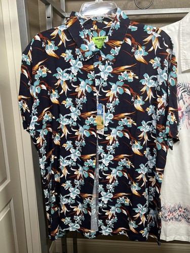NWT Lot of 2 Bombay Cotton Hawaiian Button Down Shirts Mens Size XL New MSRP $54 - Picture 2 of 16