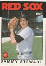 FREE SHIPPING-MINT-1986 Topps Traded #103 Sammy Stewart Red Sox PLUS BONUS CARDS