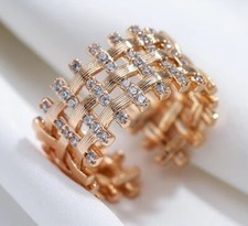 Ring 54 56 58 60 62 64 Fingerring Goldring  Zirkonia Rotgold 585 plattiert Damen