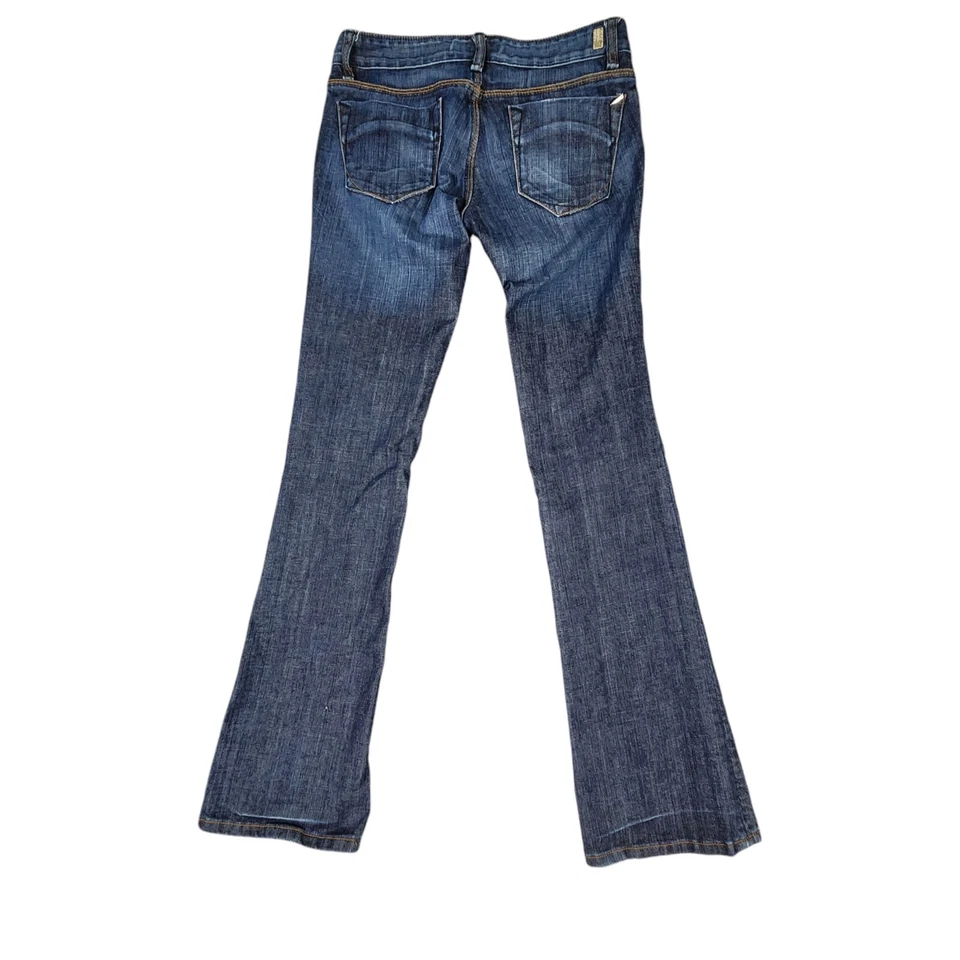 Pantalones de mezclilla Odyn Bootcut para mujer talla 28 lavado oscuro tiro bajo Foto 2 de 4