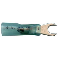 Heat Shrink & Solder Spade Terminal 16-14 Gauge #10 Stud Made in USA - 10 Pack