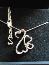Jane Seymour Open Heart Sterling Silver Diamond Necklace