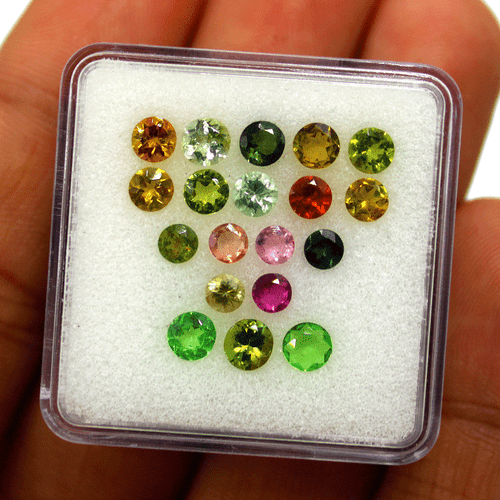 VVS 19 Pcs Natural Multi Tourmaline Top Quality 3.6mm-4.5mm Round Cut Gemstones - Picture 12 of 14