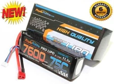 Powerhobby 3S 11.1V 7600mAh 75C Lipo Battery w Deans Plugs : Mugen