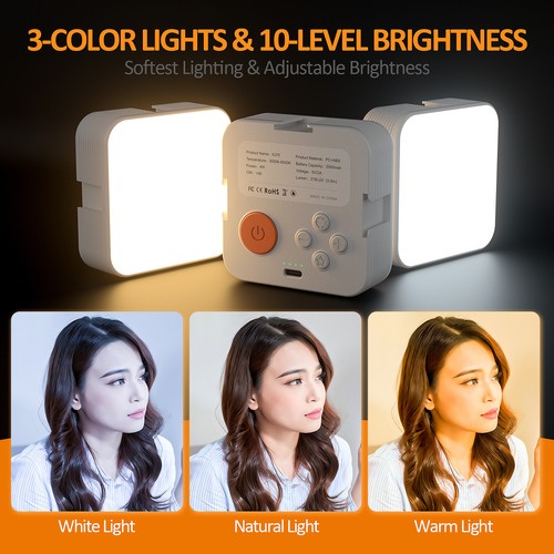 RGB LED Video Light Selfie 3 Color Mode Fill Light for Photography Selfie Vlog - 第 3/13 張圖片