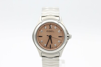 Ebel Wave Lady Edelstahl Quarz Diamant A369723 Damenuhr