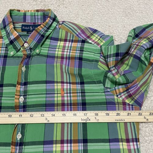 Vintage Polo Ralph Lauren Shirt Mens L Plaid Multicolored Custom Fit Long Sleeve - Picture 4 of 7