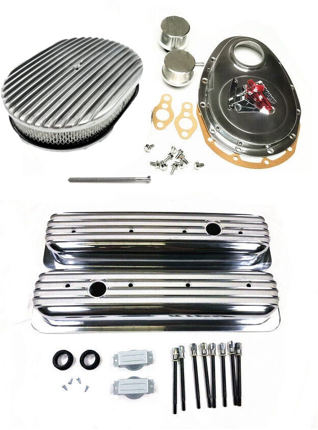 87-97 SBC Chevy Tall Valve Covers + Breather PCV +12
