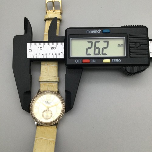 Affinity Diamonds Watch Women 26mm Gold Tone Sterling Silver Leather New Battery - Picture 14 of 16