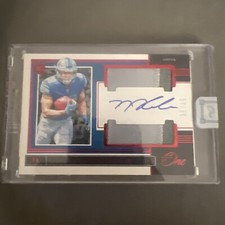 TJ Hockenson 2019 Panini One #40 Rookie Dual Patch Autograph RPA Red /25 