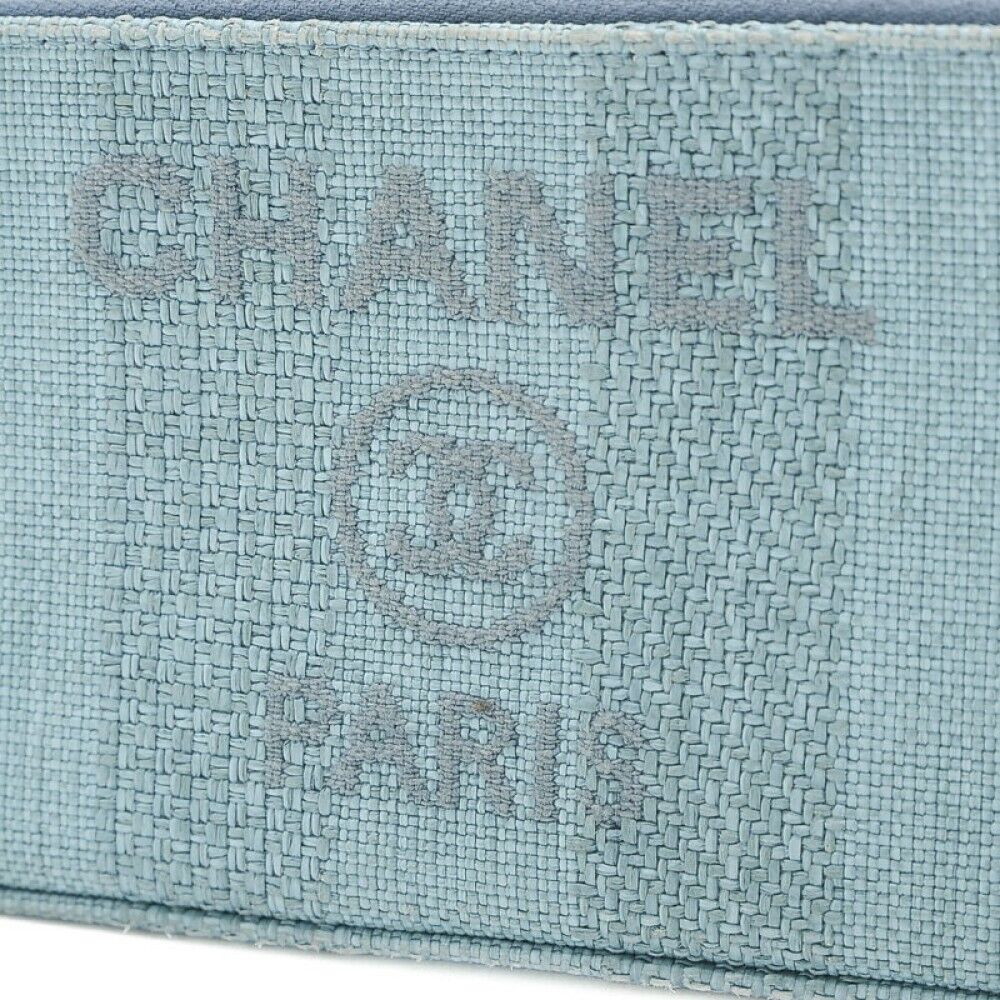 CHANEL Deauville Chain Clutch Chain Wallet Canvas… - image 3