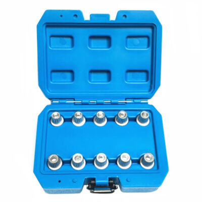 10PC BMW MASTER LOCKING WHEEL NUT SOCKET SPLINE TAMPER PROOF REMOVAL KEY SET