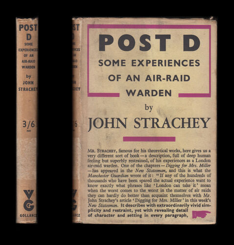 1941 Strachey POST D EXPERIENCES OF AN AIR RAID WARDEN Incendiaries LONDON BLITZ - Afbeelding 1 van 12