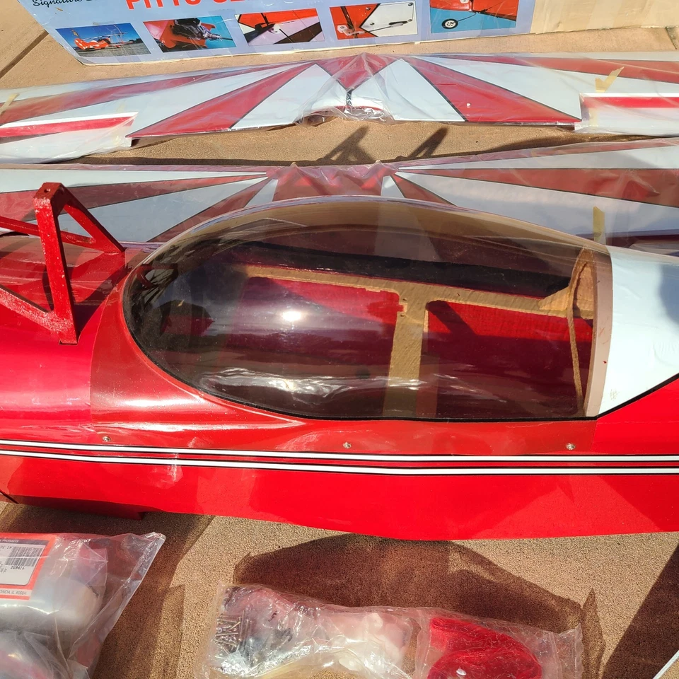 Vintage Cermark Pitts S2B RC Airplane .90 to 1.20 60" Wing Span Balsa NIOB READ! - Image 3 of 4