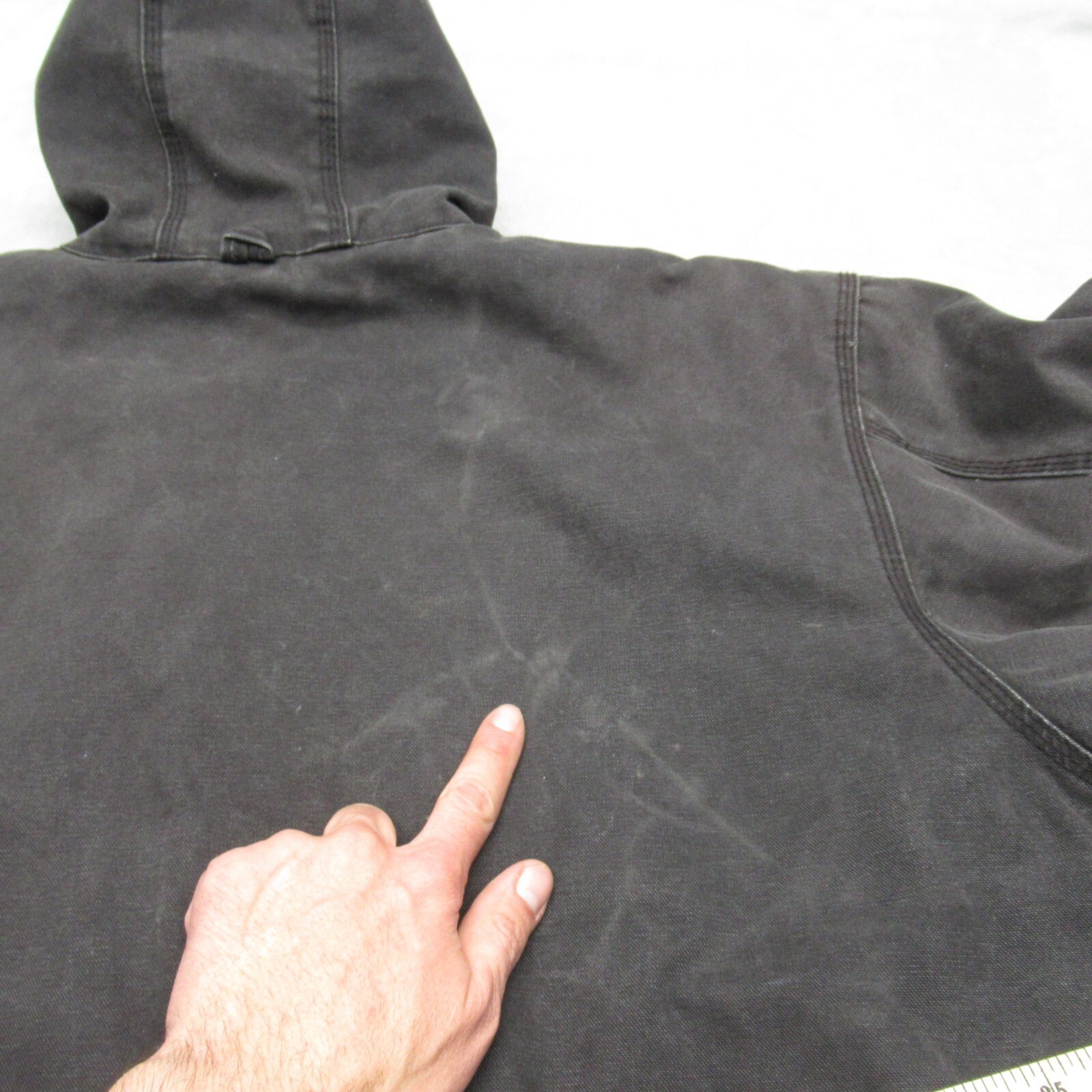 Walls Work Jacket Mens XXL Black Duck Rugged Canvas Chore Barn Full Zip Distress