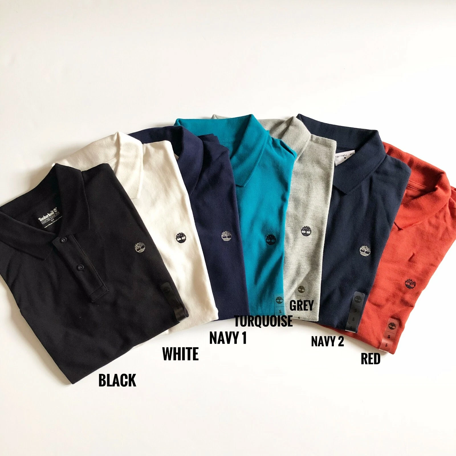 NWT Timberland Men's Solid Short Sleeve Pique Polo Shirt 8743J 7 Colors All Size