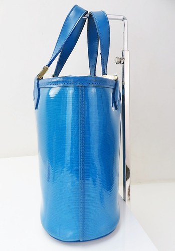 Autentica borsa a mano in vinile LOUIS VUITTON Lagoon Bay Blue Epi Plage #52747 - Foto 4 di 11