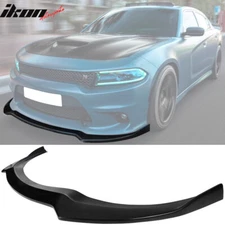 Fits 15-23 Dodge Charger SRT IKON Style Front Bumper Lip Splitter Unpainted PU