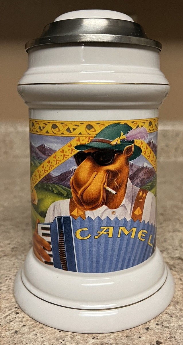 Joe Camel Beer Stein Lidded 26 oz Cigarettes Octoberfest Limited