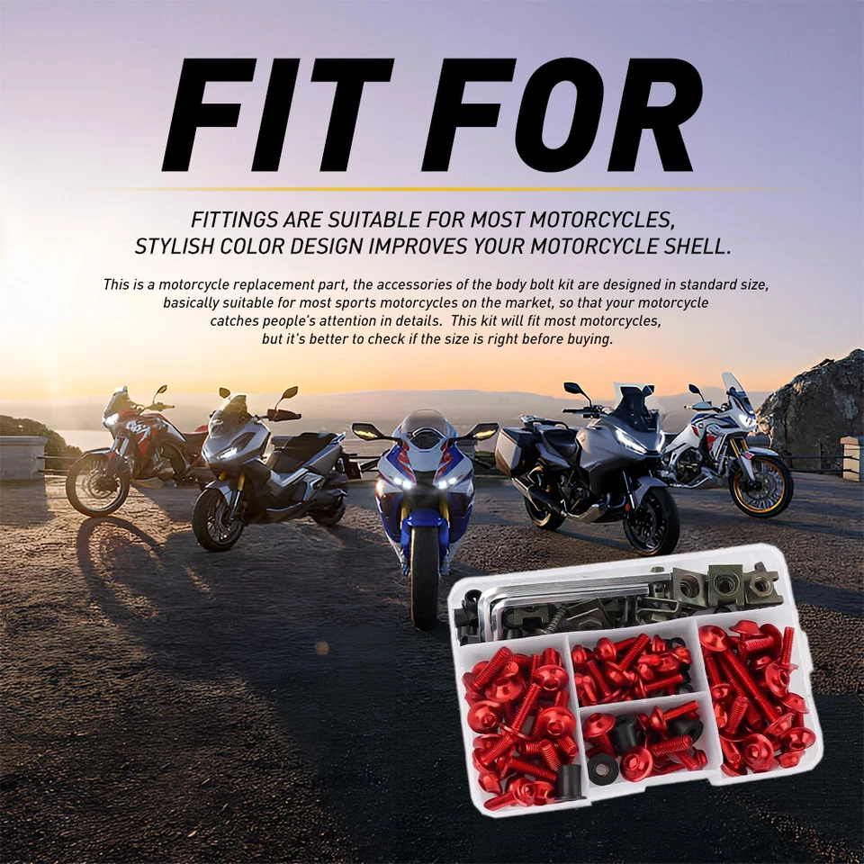 177X Kit de tuercas tornillos placa guardabarros perno carenado carcasa roja motocicleta Foto 4 de 4