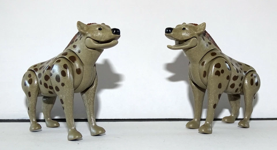 PLAYMOBIL RARE LES 2 HYENES ANIMAUX ANIMAL SAUVAGES SAVANE FORET FAUVE RARE - Photo 2/4