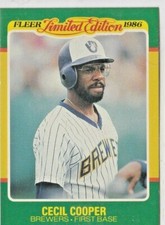 Cecil Cooper Brewers First Base 1986 Fleer Limited Edition Card # 7   Near Mint
