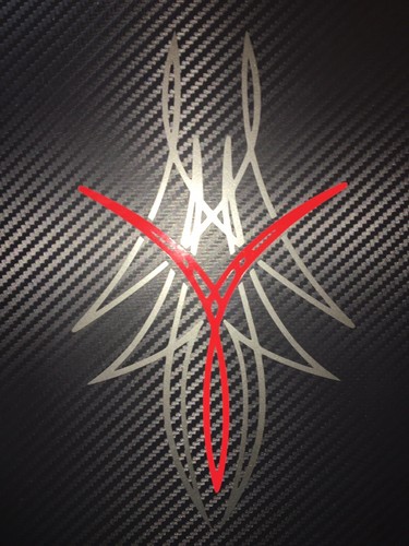 NABELSTREIFEN Design Aufkleber Aufkleber Motorhaube Motorrad 210x120mm BUNMETALLGRAU & ROT - Bild 9 von 12