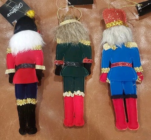 Christmas Shoppe Cloth Nutcracker Ornaments NWT Set Of 3 - Picture 5 of 10
