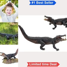 Crocodile Animal Toy Realistic Movable Jaw Plastic Figure Play Set for Kids