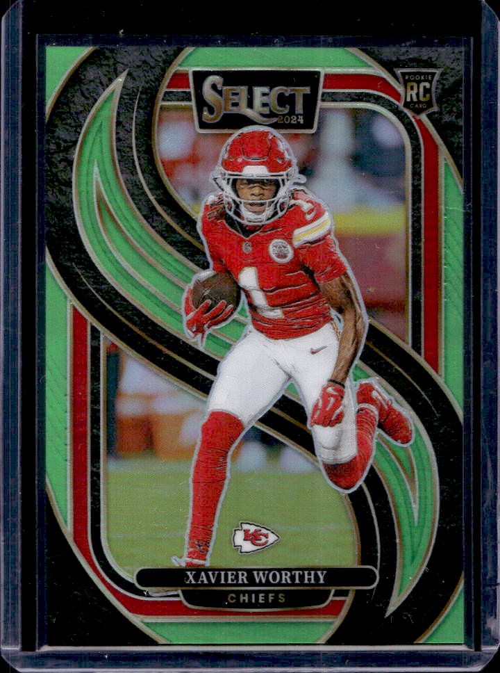 2024 Select Xavier Worthy Premier RC Neon Green Prizm Rookie #/49 Chiefs