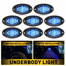 8Pod Blue LED Rock Light Offroad Underglow Neon Lights For ATV UTV SUV Car Truck