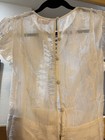 JJ's Fairland 2 Pc Outfit Set M White Tie-Front Top + Pink Ombre Skirt Lace — photo 5