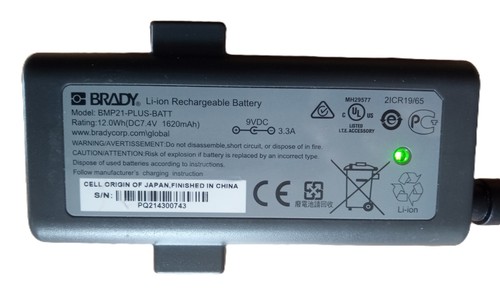 Brady BMP21-PLUS-BATT Label Printer Battery Li-ion Rechargeable 2ICR19/65