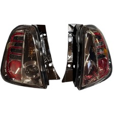 For Fiat 500 Red Smoked LED Rear Tail Lights Bulbs Lamps PAIR Light 2007-2015