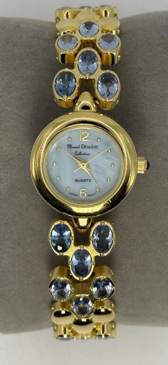 Marcel Drucker Hidden Dial Womens Watch 18mm Purple Cabochon New Battery 6.5\