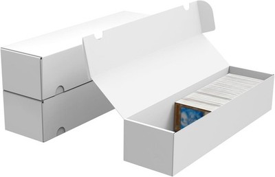 Trading Card Storage Box, 3-Pack 1100 Count White Corrugated Cardboard Bulk S...