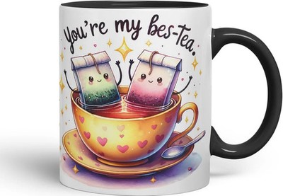 BES-Tees farbige Keramiktasse Becher - süßes Teeliebhaber Geschenk für beste Freunde