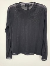 Vintage Y2K Andrea Jovine Black Mesh Celtic Knot Top Women's L Goth Dark Gothic