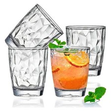 4 Pack Plastic Tumblers, 10 Oz Portable Drinkware Water Tumblers for Juice,Beer
