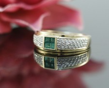 Diamant Smaragd Ring in 585er / 14 Karat Gelb Gold Wert 1.300 € XXYY