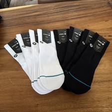 New Stance Socks Unisex Medium Casual Quarter Length Lot Of 8 White Black