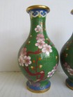 Pair of Vintage Chinese Plum Bossom Cloisonne Vases — photo 4