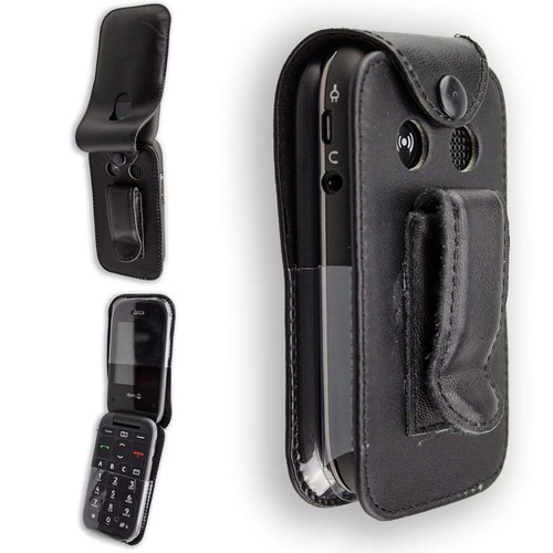 caseroxx Leather-Case with belt clip for Doro PhoneEasy 612 / 613 in black made - Picture 9 of 9