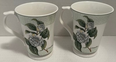 Hankook Super Strong Hi-Tech China Mugs Camellia #1420 Qty 2 Excellent